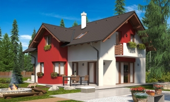 Haus mit separater Küche und Zimmer im Erdgeschoss.